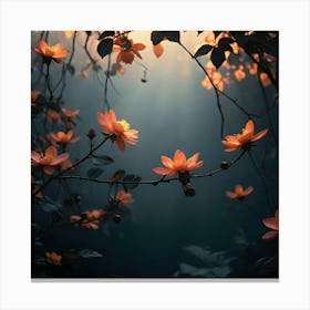 Flowers At Dusk Canvas Print