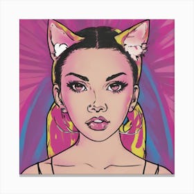 Cat Ears Cute Girl Canvas Print