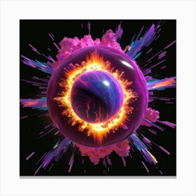 Plasma Explosion Glitch Art 19 Canvas Print