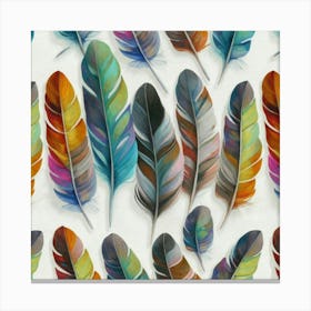 Feathers oil painting abstract painting art 5 Canvas Print