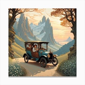 Old Car In The Mountains Canvas Print