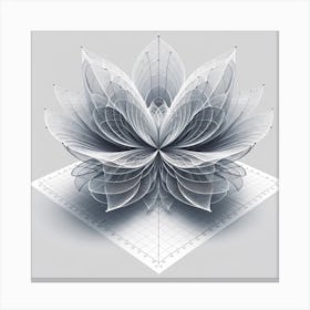 Abstract Lotus Flower Canvas Print