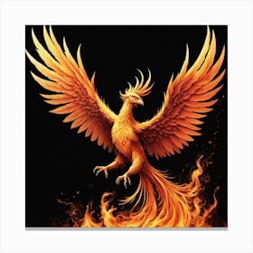 A Phoenix Rising From The Ashes Embodying Rebirth And Resilience 3 Canvas Print