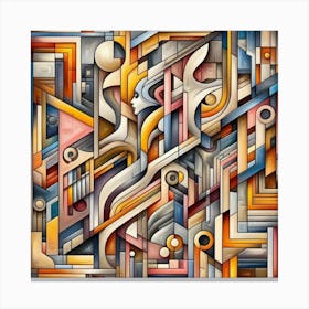 A mixture of modern abstract art, plastic art, surreal art, oil painting abstract painting art deco architecture 13 Canvas Print