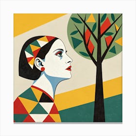 Abstract Woman With A Tree Canvas Print