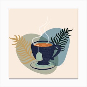 Tea Cup With Leaves 2 Canvas Print