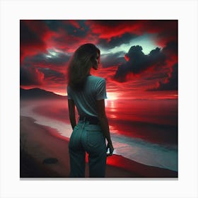 Red Sky At Sunset Canvas Print