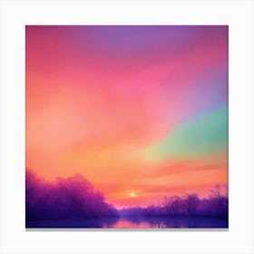 Sunset Over The Lake 2 Canvas Print