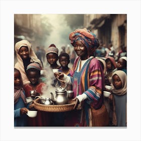 African Street Scene Canvas Print