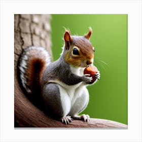 Squirrel Eating Acorn Canvas Print