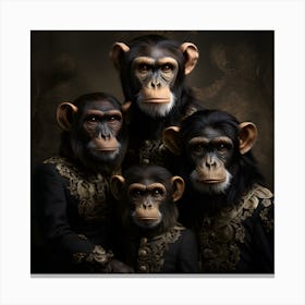 Chimpanzees Family Portrait Canvas Print
