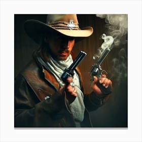 Cowboy With Guns Canvas Print