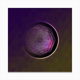 Geometric Neon Glyph on Jewel Tone Triangle Pattern 395 Canvas Print