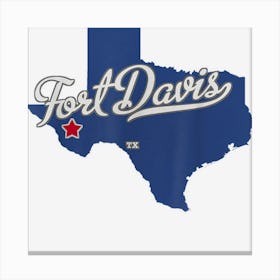 Fort Davis Texas Tx Map Canvas Print