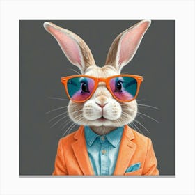 Rabbit In Sunglasses 16 Canvas Print