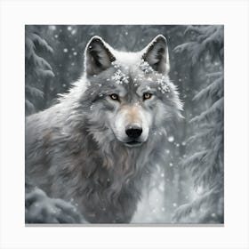 Wolf Painting, Wolf Art. Canvas Print