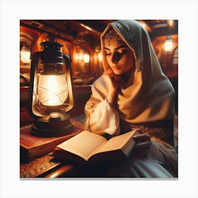 Muslim Woman Reading A Book13 Canvas Print