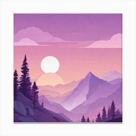 Misty mountains background in purple tone 140 Canvas Print