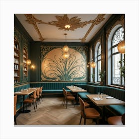 Paris Restaurant Interior Canvas Print