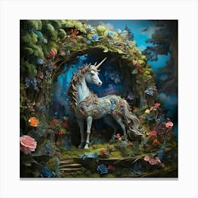 Default Masterpiece Multilayered Fantasy Diorama Unicorn Fores 0 Canvas Print
