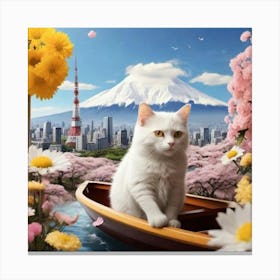 Cat In A Boat Canvas Print