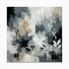 Abstract Floral Monochrome Serenity Canvas Print