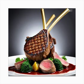 Steak And Broccoli Canvas Print