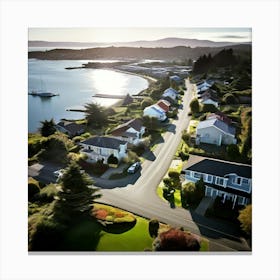 Community City Road Aerial Street Town Suburbia Puget Sound Commute Architecture Car Dron (1) Canvas Print