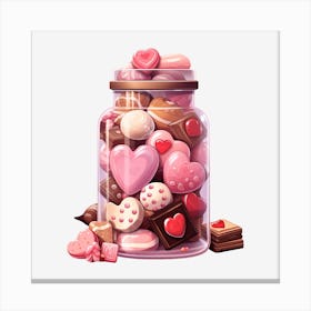 Valentine'S Day Candy Jar 1 Canvas Print