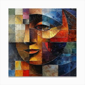 Moon and Face - Cubism colorful cubism, cubism, cubist art,   abstract art, abstract painting  city wall art, colorful wall art, home decor, minimal art, modern wall art, wall art, wall decoration, wall print colourful wall art, decor wall art, digital art, digital art download, interior wall art, downloadable art, eclectic wall, fantasy wall art, home decoration, home decor wall, printable art, printable wall art, wall art prints, artistic expression, contemporary, modern art print, unique artwork, Canvas Print