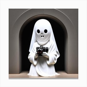 Ghost With Camera Canvas Print