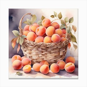 A basket of peaches 1 Canvas Print