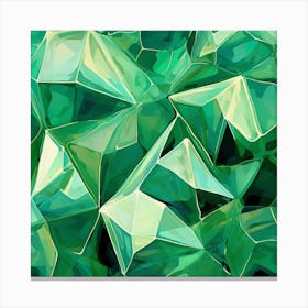 Abstract Green Crystals Canvas Print