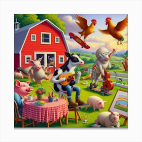 Farm Animals 5 Canvas Print