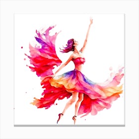Watercolor Dancer 1 Canvas Print