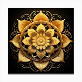 Golden Lotus Flower 1 Canvas Print