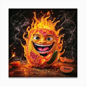 Flaming Watermelon Canvas Print