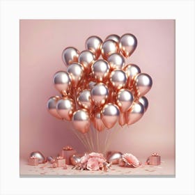 Rose Gold Balloons 1 Canvas Print