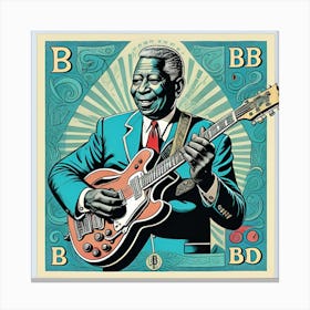 King Of Blues Bb King Art Poster Canvas Print