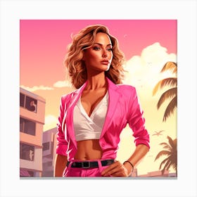 GTA Style Jennifer Lopez Canvas Print