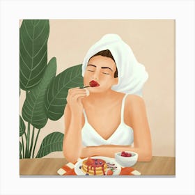 Strawberry Pancakes Canvas Print