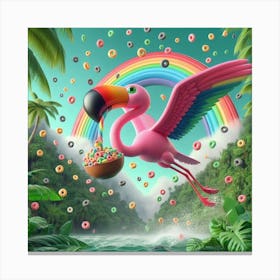 Rainbow Flamingo 1 Canvas Print