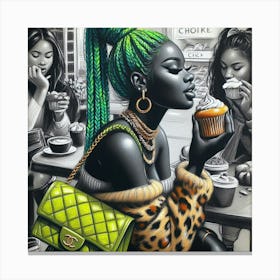 Woman With Green Hair Canvas Print