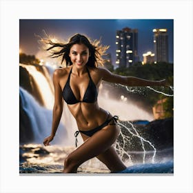 Beautiful Woman In Bikinigyu Canvas Print