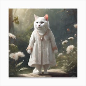 Cat In A Dress Canvas Print