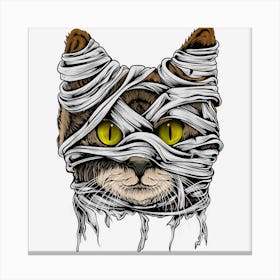 Mummy Cat Funny Cat Mom Cat Dad Halloween Scary Cat Costume 1 Canvas Print