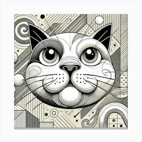 Neon Claws City Cat Canvas Print