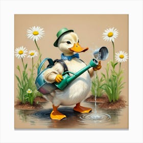 Duck Watering 10 Canvas Print