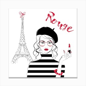 Rouge Girl in Paris Canvas Print