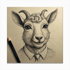 Goat In A Suit 1 Canvas Print